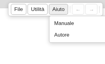 Menu Aiuto aperto